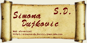 Simona Dujković vizit kartica